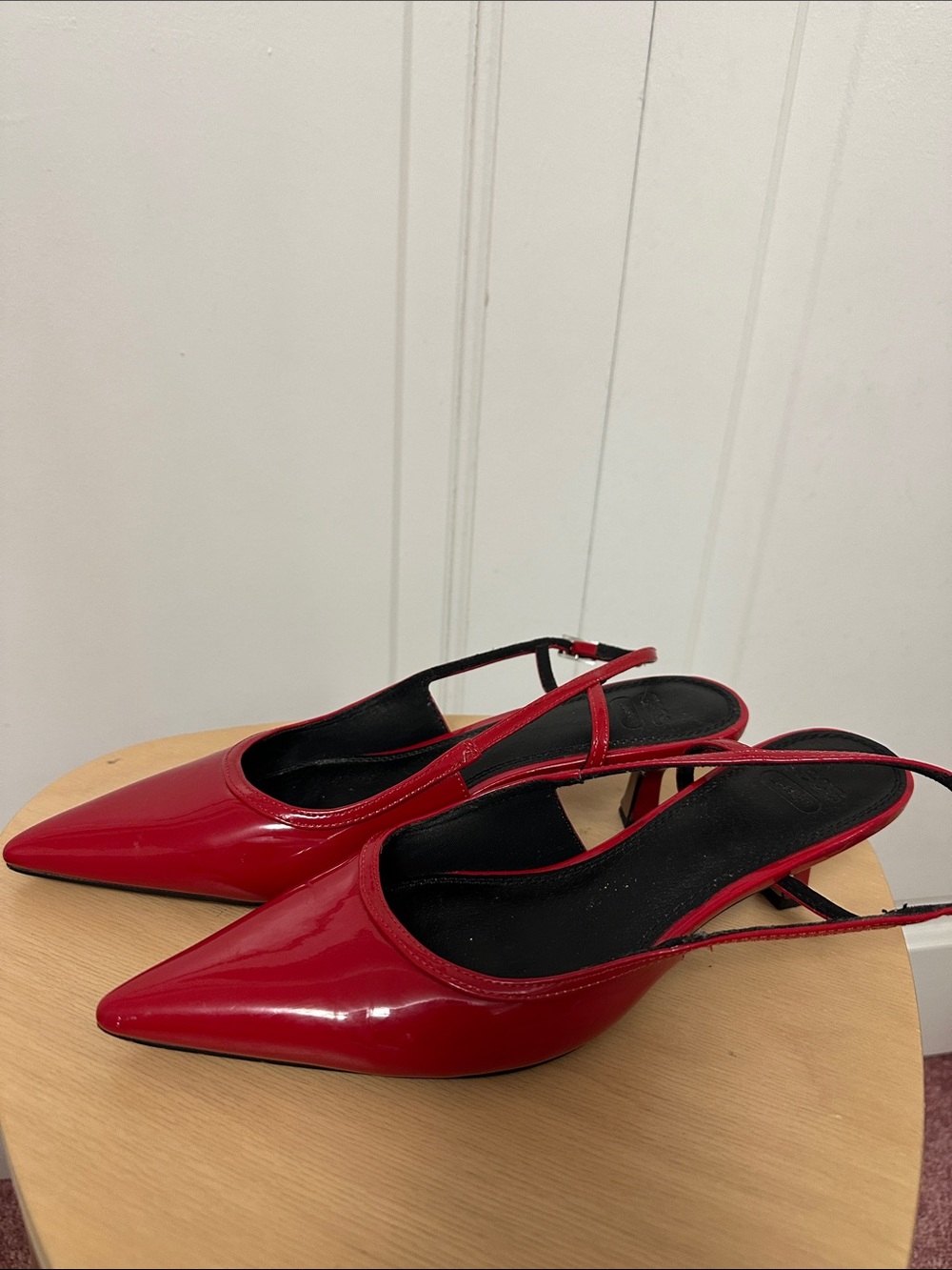 ASOS Red Patent Pointed Slingback Heels